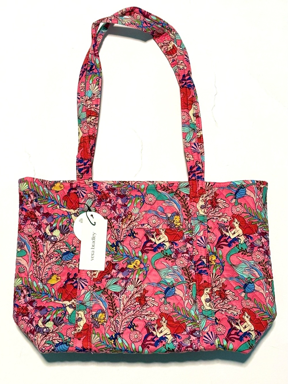Vera Bradley Ariel’s Pink Lagoon Small Vera Tote Purse Bag Little Mermaid EXACT